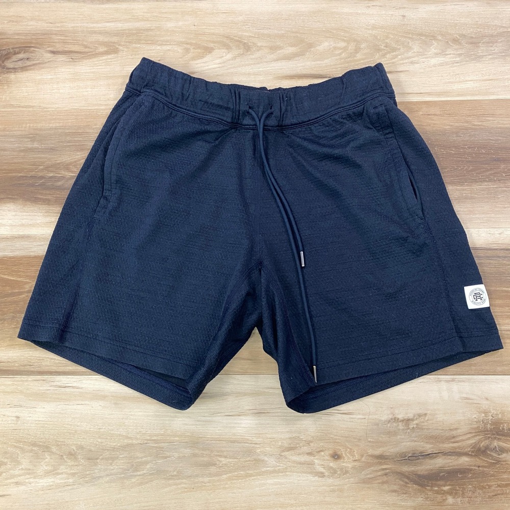 Reigning Champ Shorts Mens Small Zip Pockets Mesh Performance Navy Blue Athletic